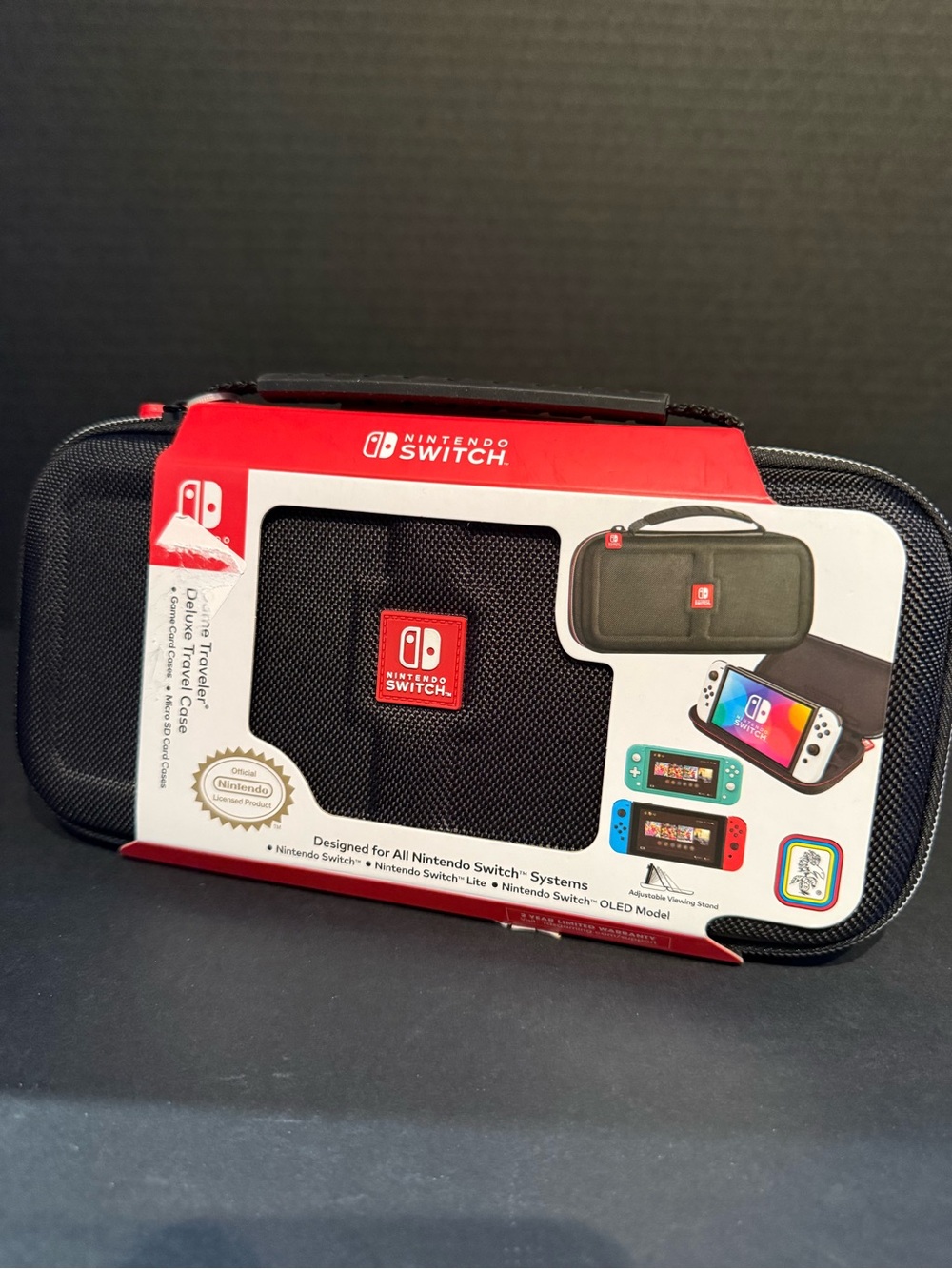 Nintendo Red and Black Zip-Top Carry Case Tag